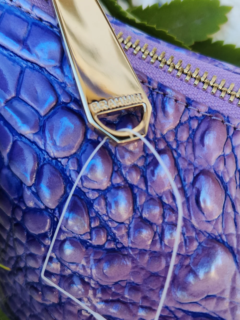 Brahmin Purple Croc-Embossed Crossbody Bag - Women - Picture 5 of 9